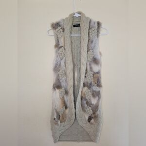 Love Token Rabbit Fur Knit Vest, Boho Ladies